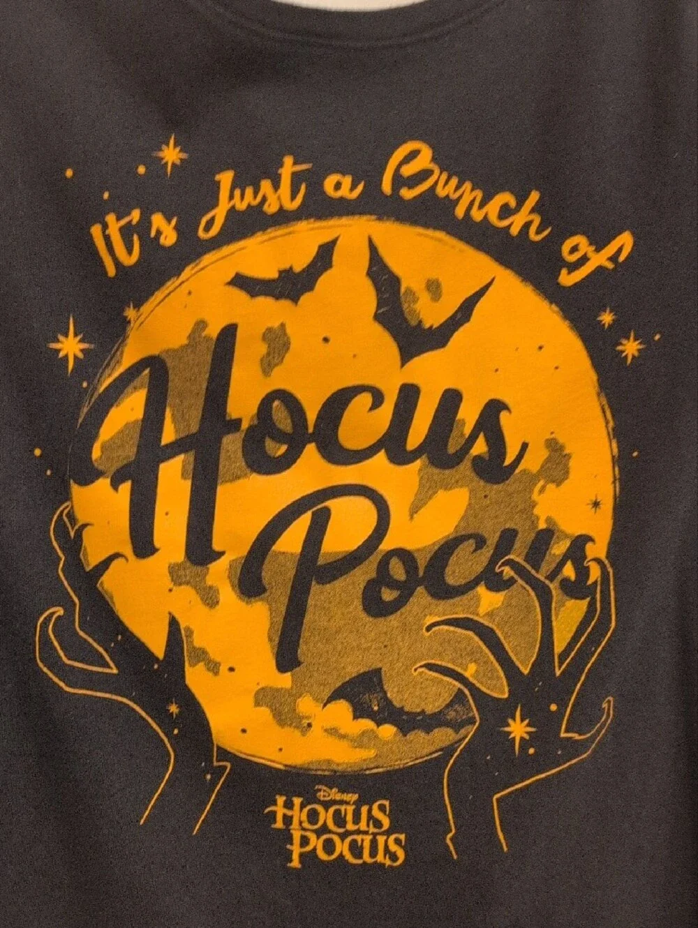 Old Navy Black Short-Sleeve Hocus Pocus Graphic Tee with Orange Moon